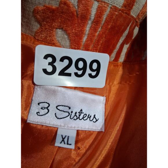 Y2K Vintage Velvet Burnout 3 Sisters Womens  size XL Button Paisley Fall Jacket - Picture 5 of 16